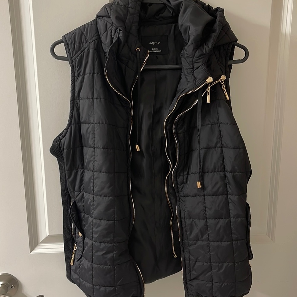 KOGMO Womens Zip Up Military Anorak Utility Vest with Hood True US Size (S-XL)